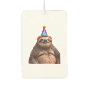 Chunky Sloth birthday party hat gift funny meme pr Car Air Freshener