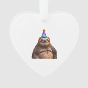 Chunky Sloth birthday party hat gift funny meme pr Ornament