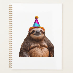 Chunky Sloth birthday party hat gift funny meme pr Planner