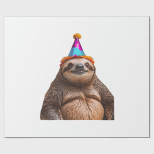 Chunky Sloth birthday party hat gift funny meme pr Wrapping Paper