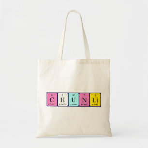Chunli periodic table name tote bag