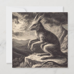 Chupacabra Antique Illustration Horror  Card