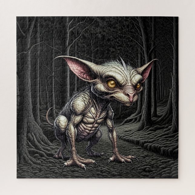 Chupacabra in the Woods Cryptid Jigsaw Puzzle (Vertical)