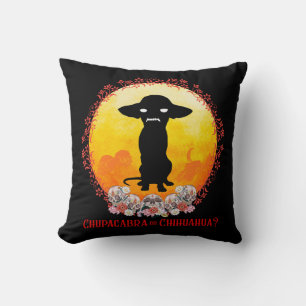 Chupacabra or Chihuahua, Funny Cryptid or Dog  Cushion