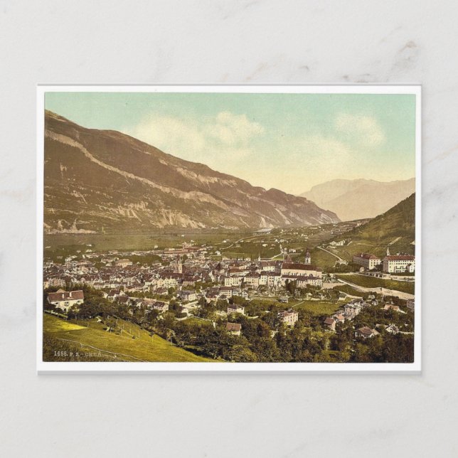 Chur, Grisons, Switzerland vintage Photochrom Postcard (Front)