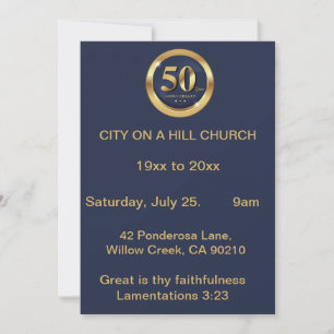 Church 50th annivesary Invitation