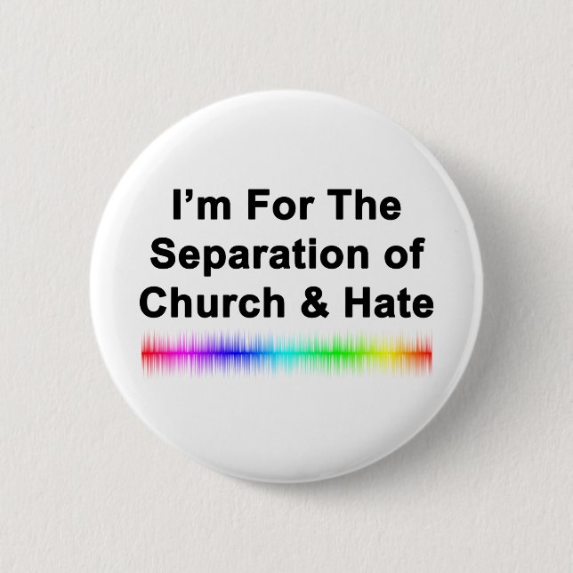 Church and Hate 6 Cm Round Badge (Front)