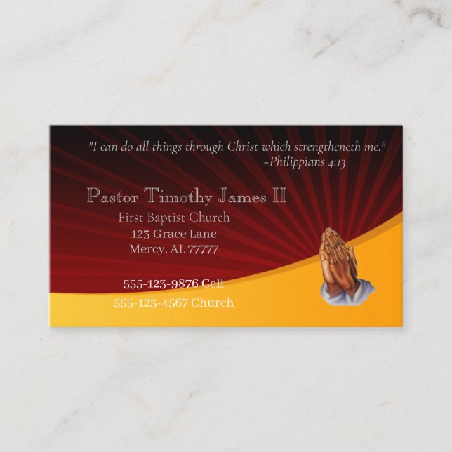 Church and Pastor Business Card (Front)