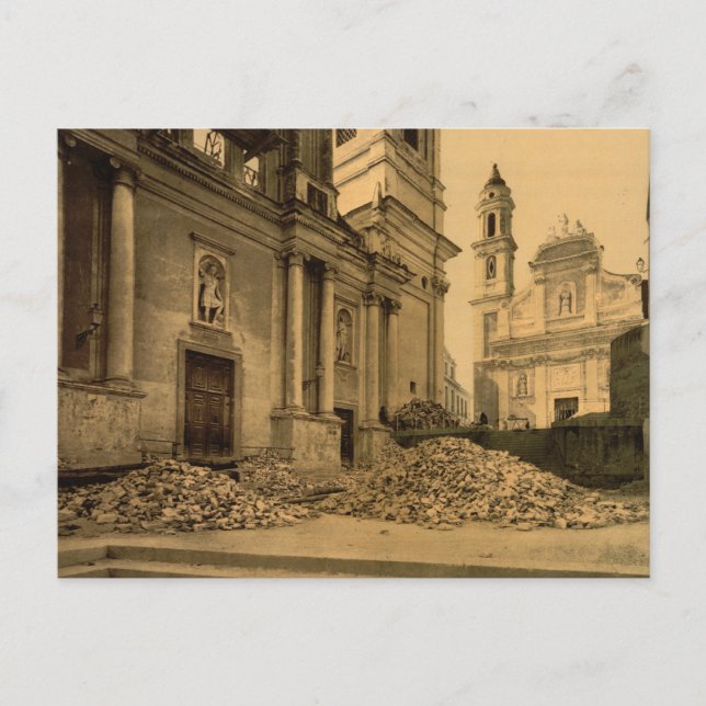 Church and Rubble, Sanremo, Liguria, Italy Postcard (Front)