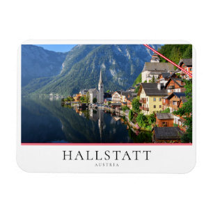 Church and village of Hallstatt, Austria with Alps Magnet