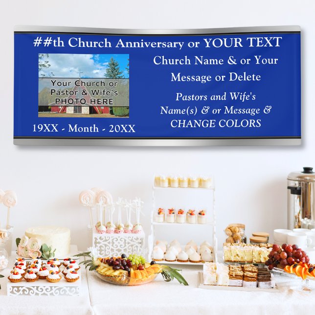 Church Anniversary Banners, Photo, Text, Colours Banner (Church Anniversary Banner. Church celebration ideas. Pastor Anniversary Party, Pastor Appreciation. )