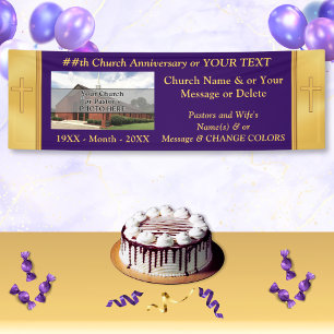 Church Anniversary Banners Your Text, Photo, Colou