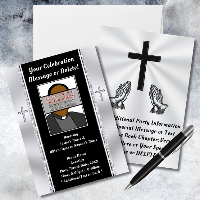 Church Anniversary Invitation Card ANY CELEBRATION (Church Anniversary Invitations. Christian Invitations. Pastor Appreciation Invitations. )