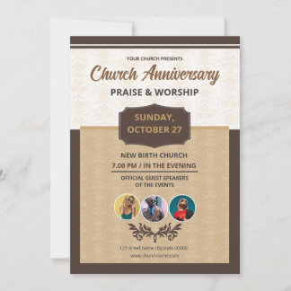 Church Anniversary Invitation Flyer Template