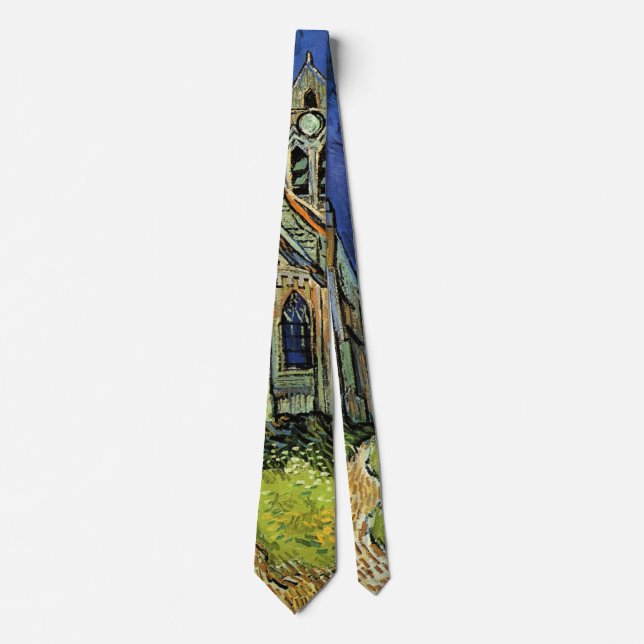 Church at Auvers-sur-Oise by Vincent van Gogh Tie (Front)