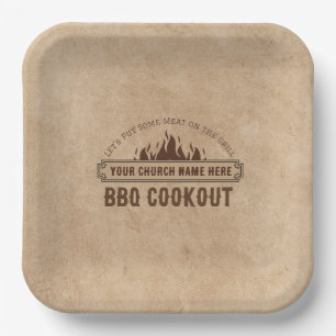 Church BBQ Potluck, Personalized Paper Plates