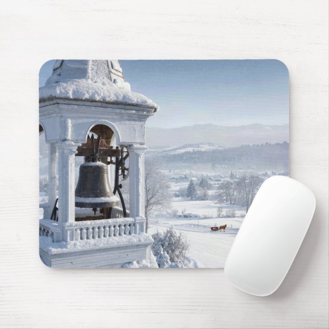 Church Bell Covered with Snow Mouse Pad (With Mouse)