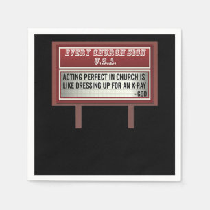 Church Billboard Signs Christian Joke Acting Napkin