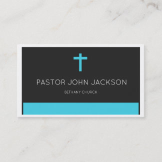Church Business Cards Ministry Light Blue