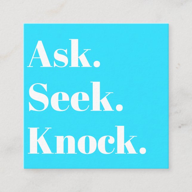 Church Business QR code Promotional Blue Square Business Card (Front)