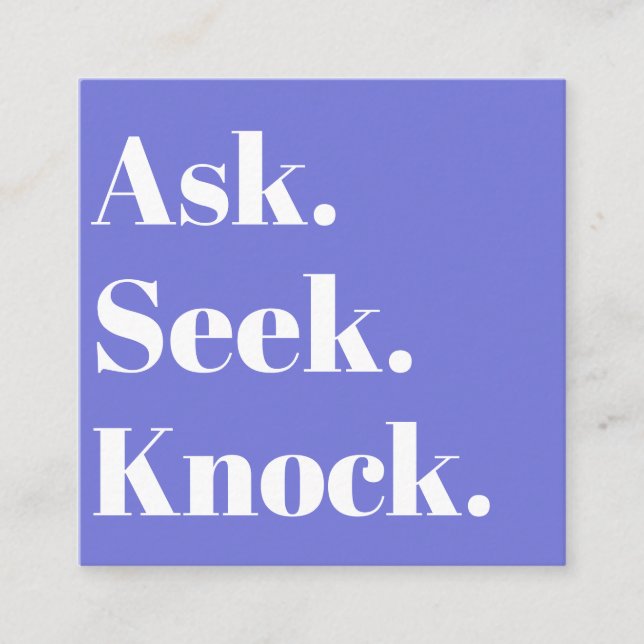 Church Business QR code Promotional Purple Square Business Card (Front)