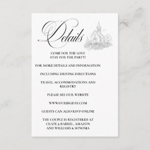 Church Calligraphy Enclosure Card Details