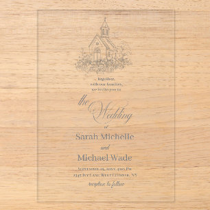Church Calligraphy Wedding Invitation