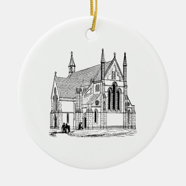 Church Ceramic Ornament (Front)
