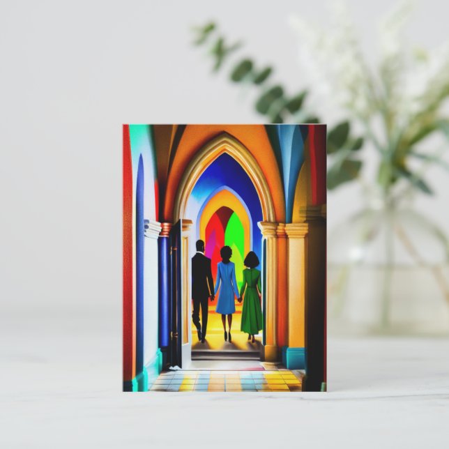 "Church" Christian Art Postcard (Standing Front)