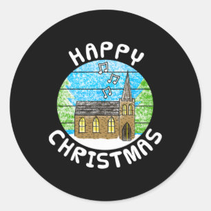 Church Christmas Carol Singing Choir Christian Min Classic Round Sticker