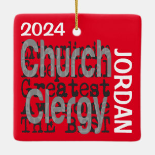 Church Clergy Extraordinaire CUSTOM Ceramic Ornament