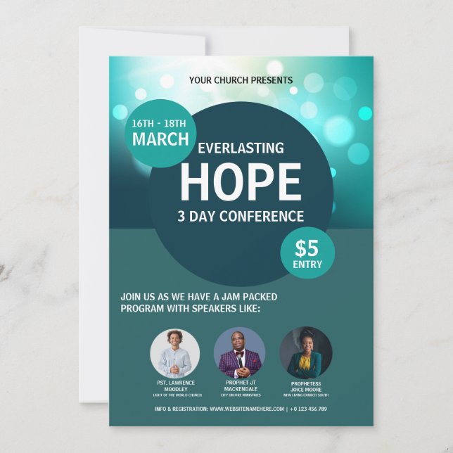 Church Conference event Customisable Flyer Design  Invitation (Front)