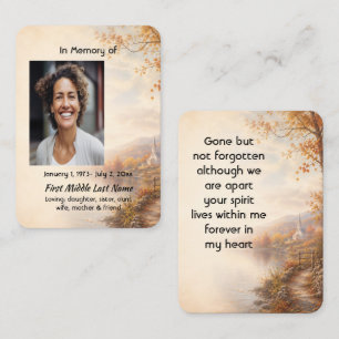 Church Country Autumn  Memorial Prayer Keepsake Business Card