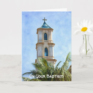 Church Cross Baptism Greeting Card