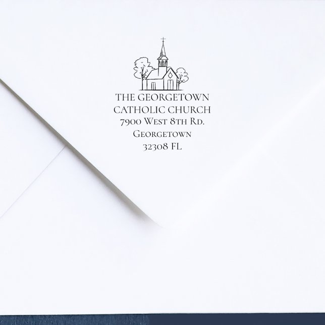 Church Custom Elegant Return Address Self-inking Stamp (Creator Uploaded)