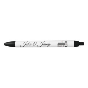 Church Custom Wedding Favour Gift Black Ink Pen
