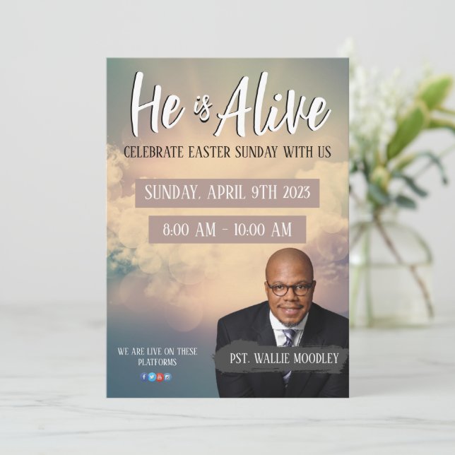 Church Easter Sunday Service Flyer Invitation (Standing Front)