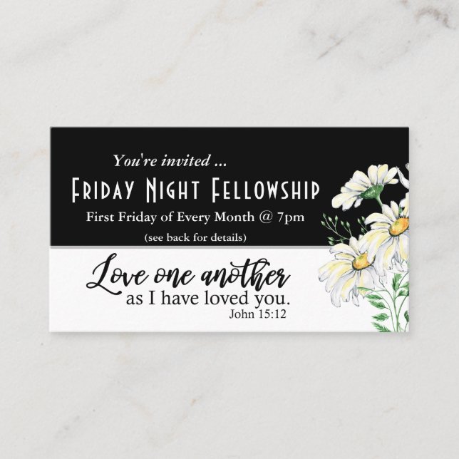 Church Event Flyer John 15:12 Love One Another Business Card (Front)