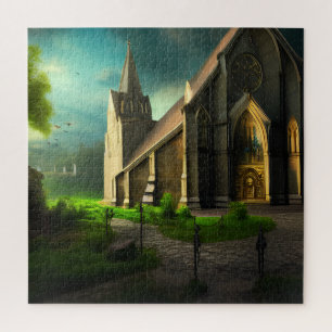 Church Fantasy Art 02 by stephen cowking Jigsaw Puzzle