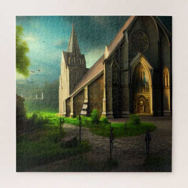 Church Fantasy Art 02 by stephen cowking Jigsaw Puzzle (Vertical)