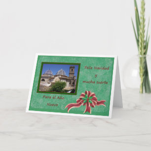 Church Feliz Navidad Spanish Christmas Holiday Card