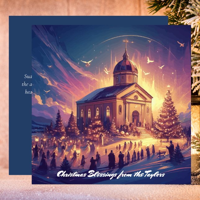 Church Glory to God Religious Jesus Christian Holiday Card (Creator Uploaded)
