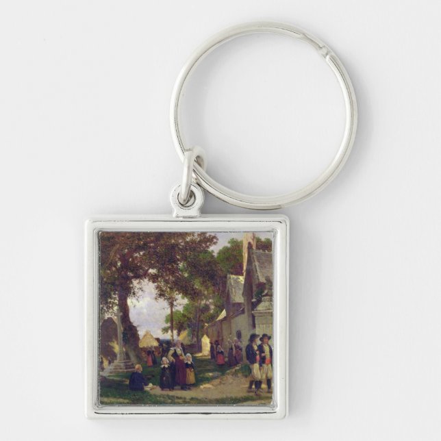 Church in Brittany Key Ring (Front)