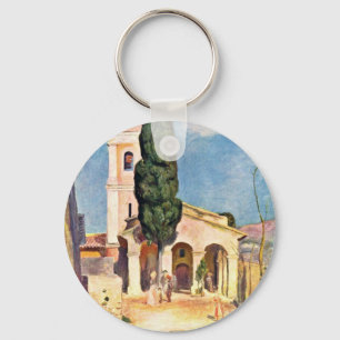 Church In Cagnes By Pierre-Auguste Renoir Key Ring