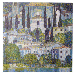 Church in Cassone, Gustav Klimt Ceramic Tile