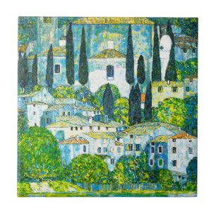 Church in Cassone Gustav Klimt Ceramic Tile