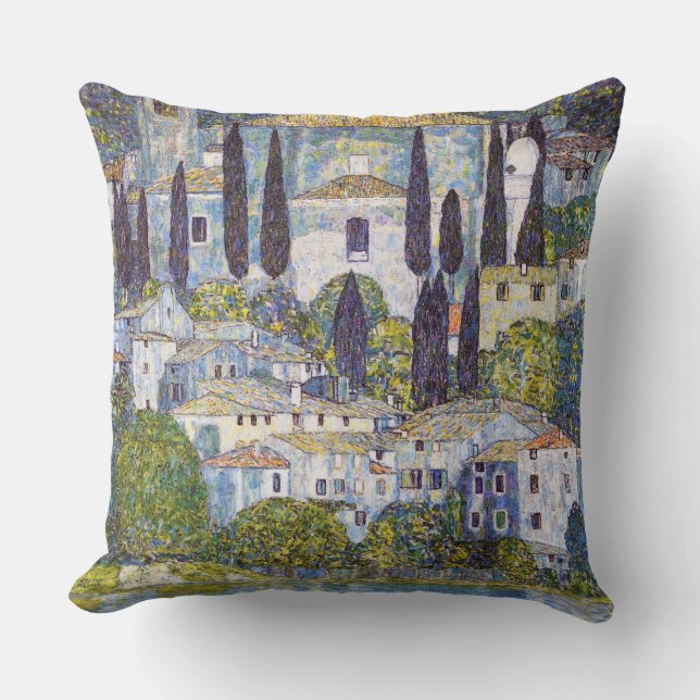 Church in Cassone, Gustav Klimt Cushion (Front)