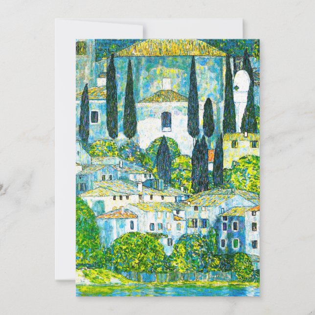 Church in Cassone Gustav Klimt Invitation (Front)