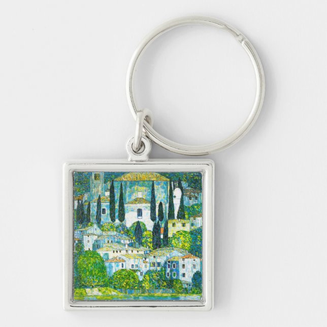 Church in Cassone Gustav Klimt Key Ring (Front)