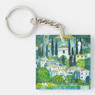 Church in Cassone Gustav Klimt Key Ring